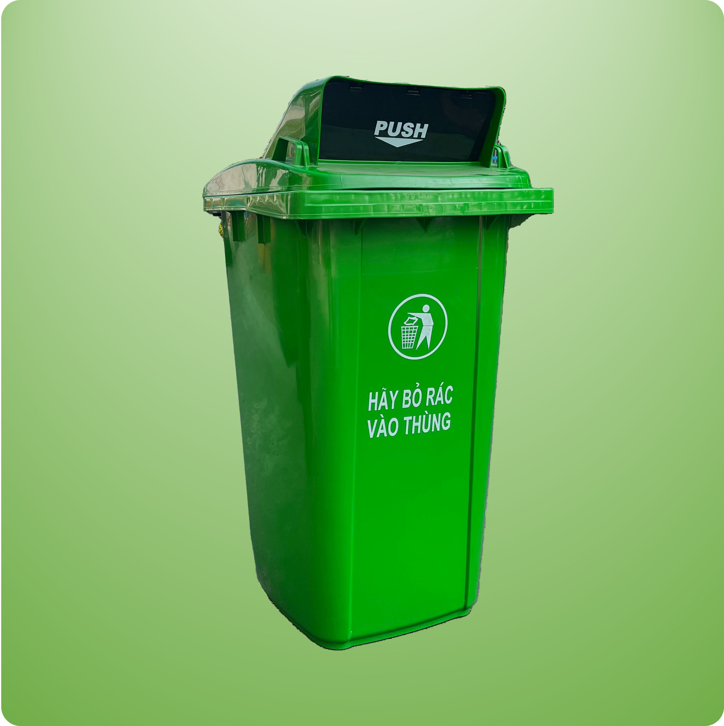THÙNG RÁC 240L - NẮP LẬT - XANH LÁ - 13KG