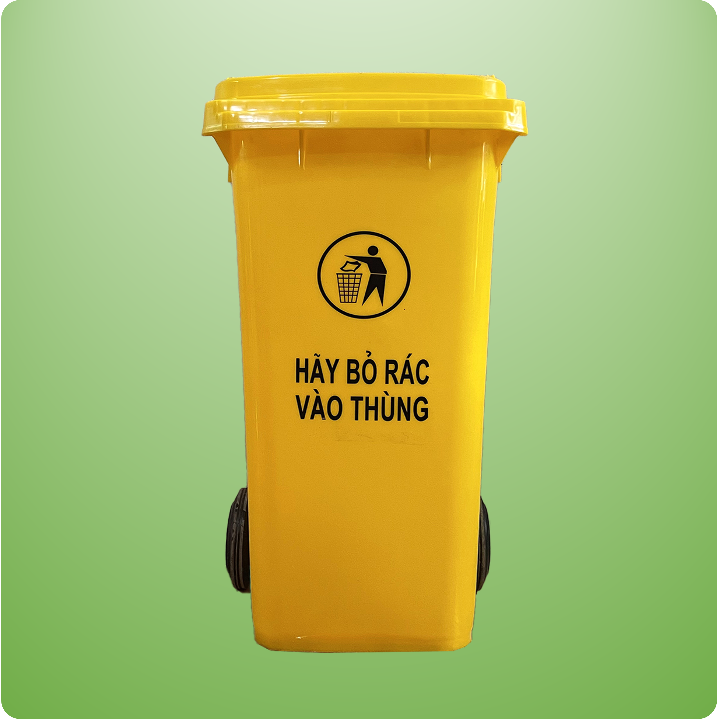 THÙNG RÁC 120L - NẮP KÍN - MÀU VÀNG